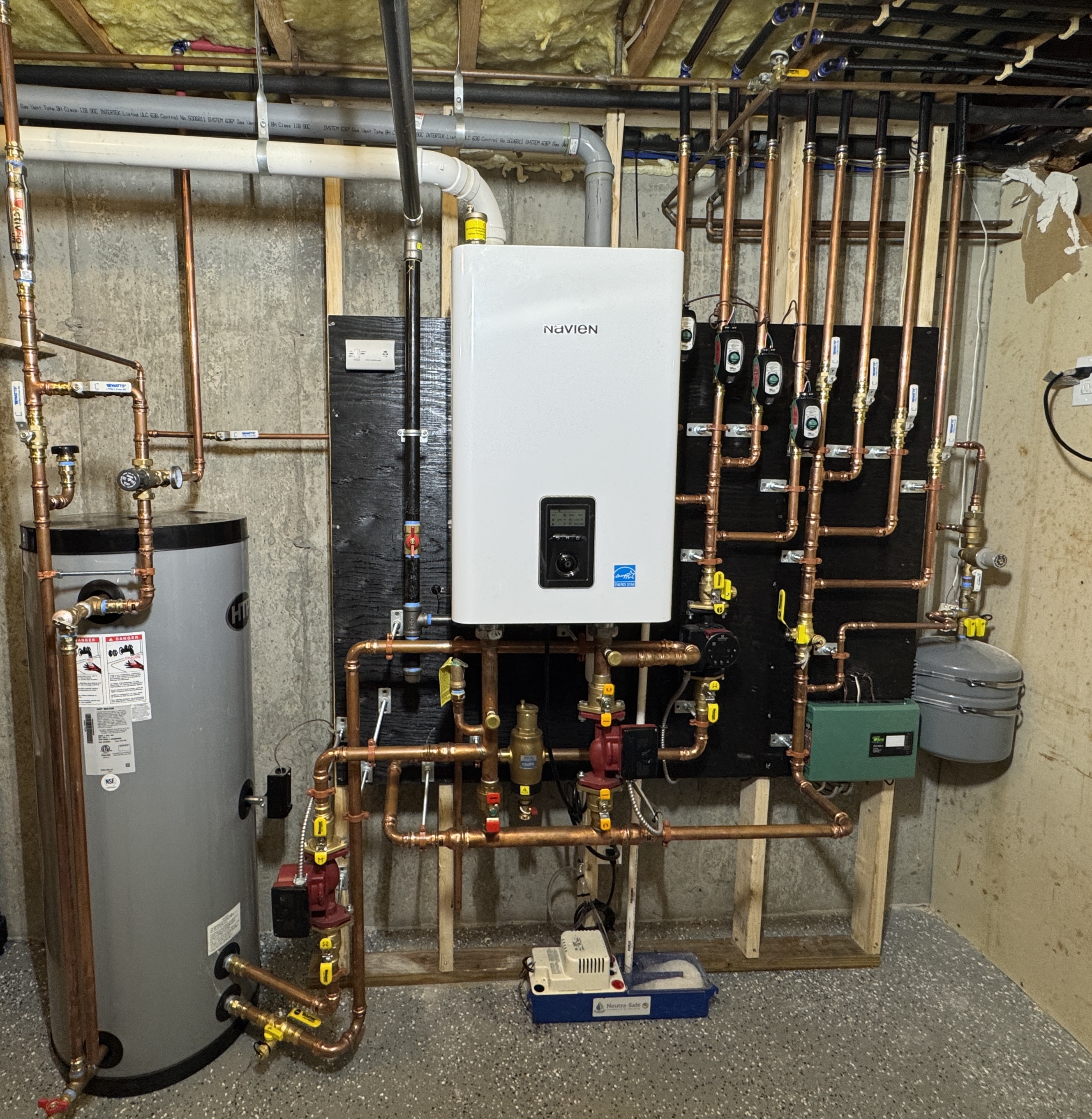High efficiency boiler installation